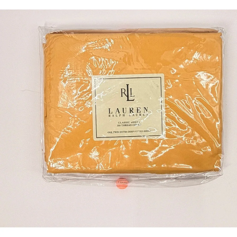 Ralph Lauren Fitted Sheet Twin Gold 350TC Supima Cotton Extra Deep Luxury